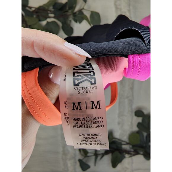 Pink Ruffle Open Back Bathing Suit Top in Black, Pink,Orange - Picture 4 of 7